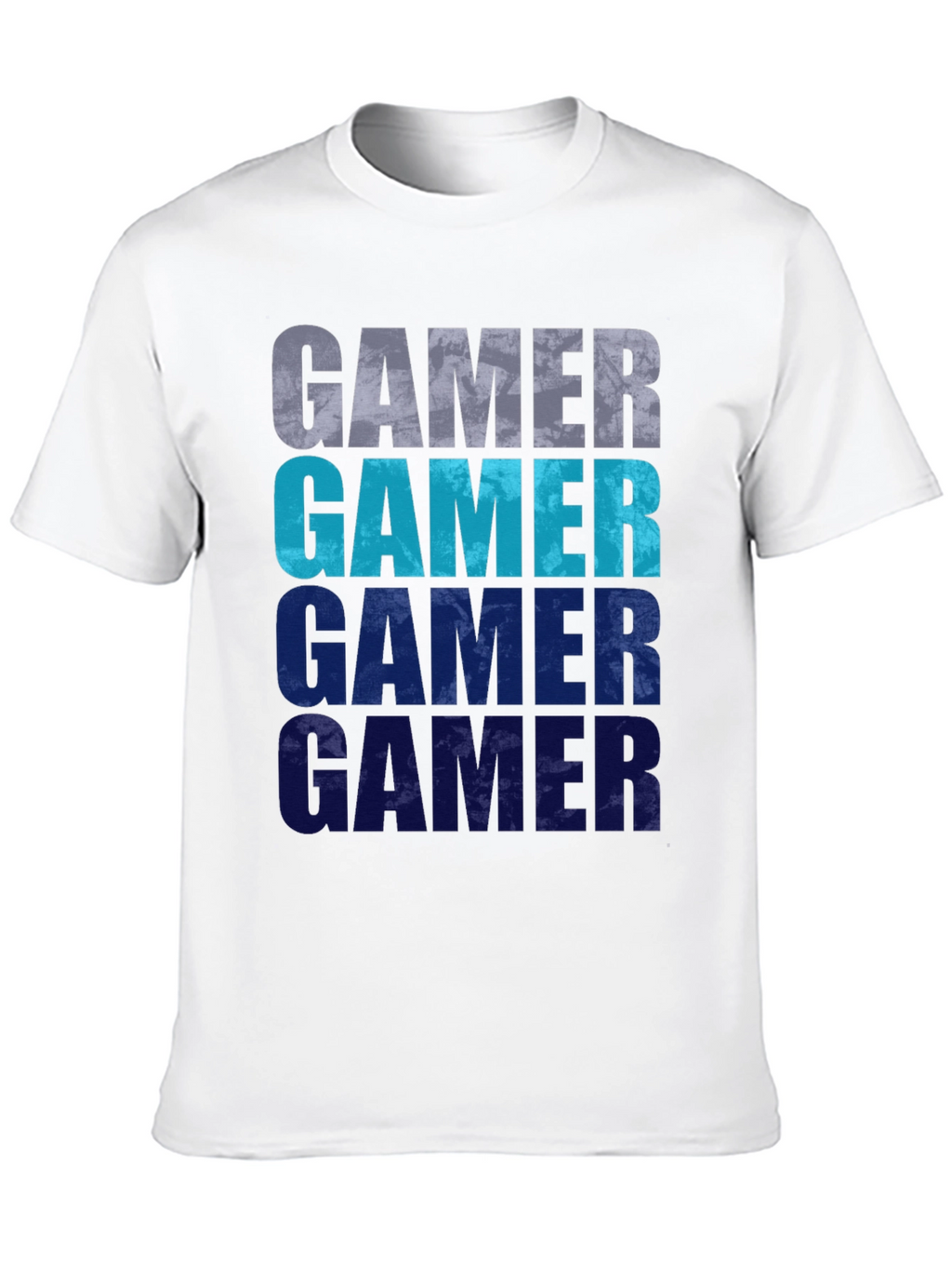 Gamer Gradient Graphic Tee - Black Cotton Casual