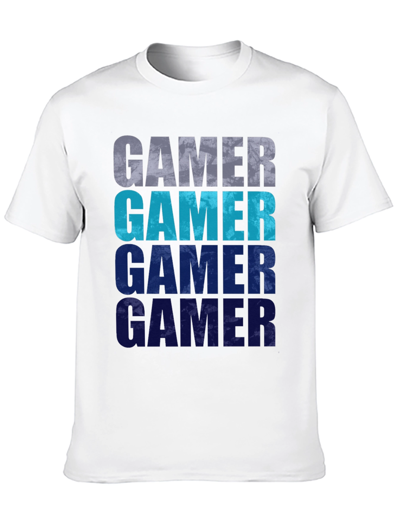 Gamer Gradient Graphic Tee - Black Cotton Casual