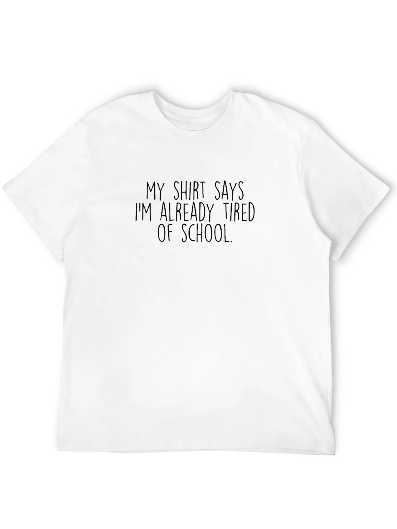 Funny School Tired T-Shirt - Black