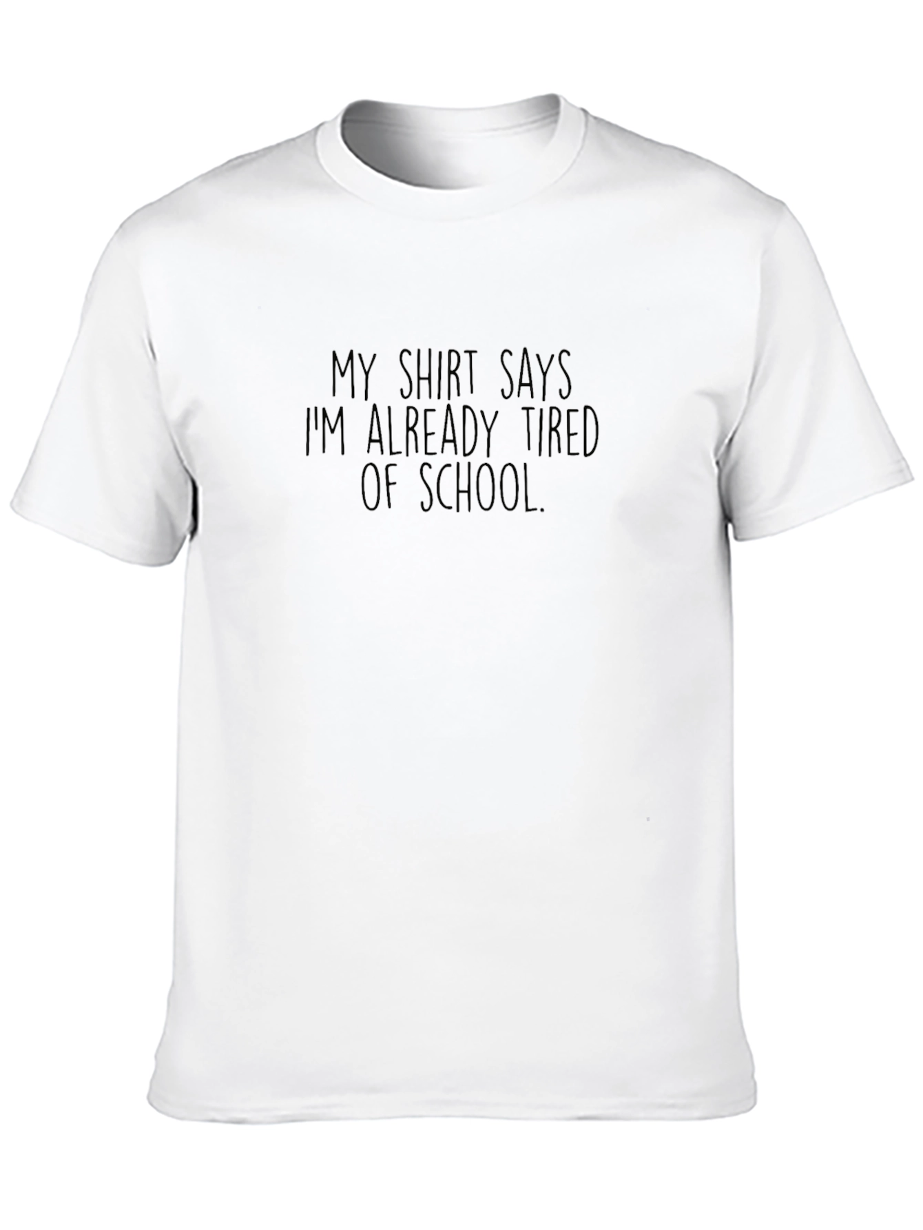 Funny School Tired T-Shirt - Black