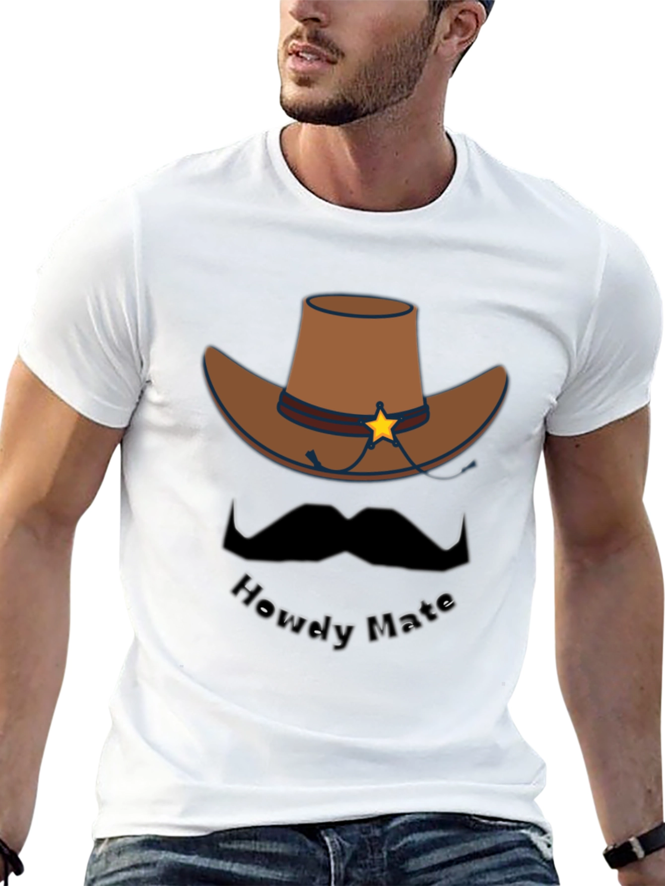 Howdy Mate Cowboy Graphic Tee - Black