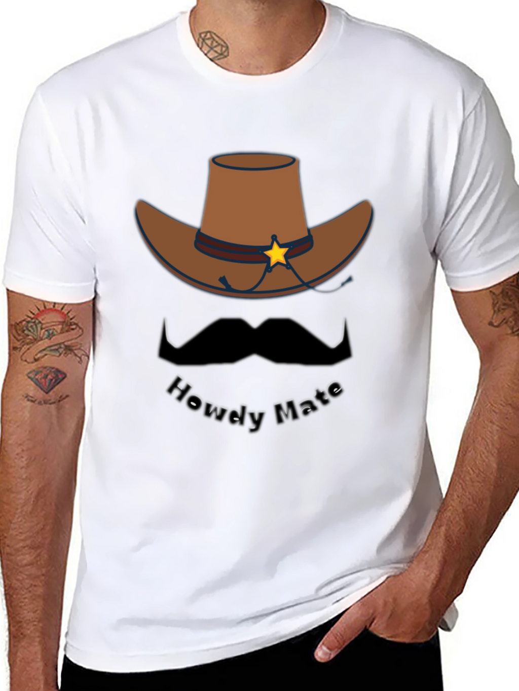 Howdy Mate Cowboy Graphic Tee - Black