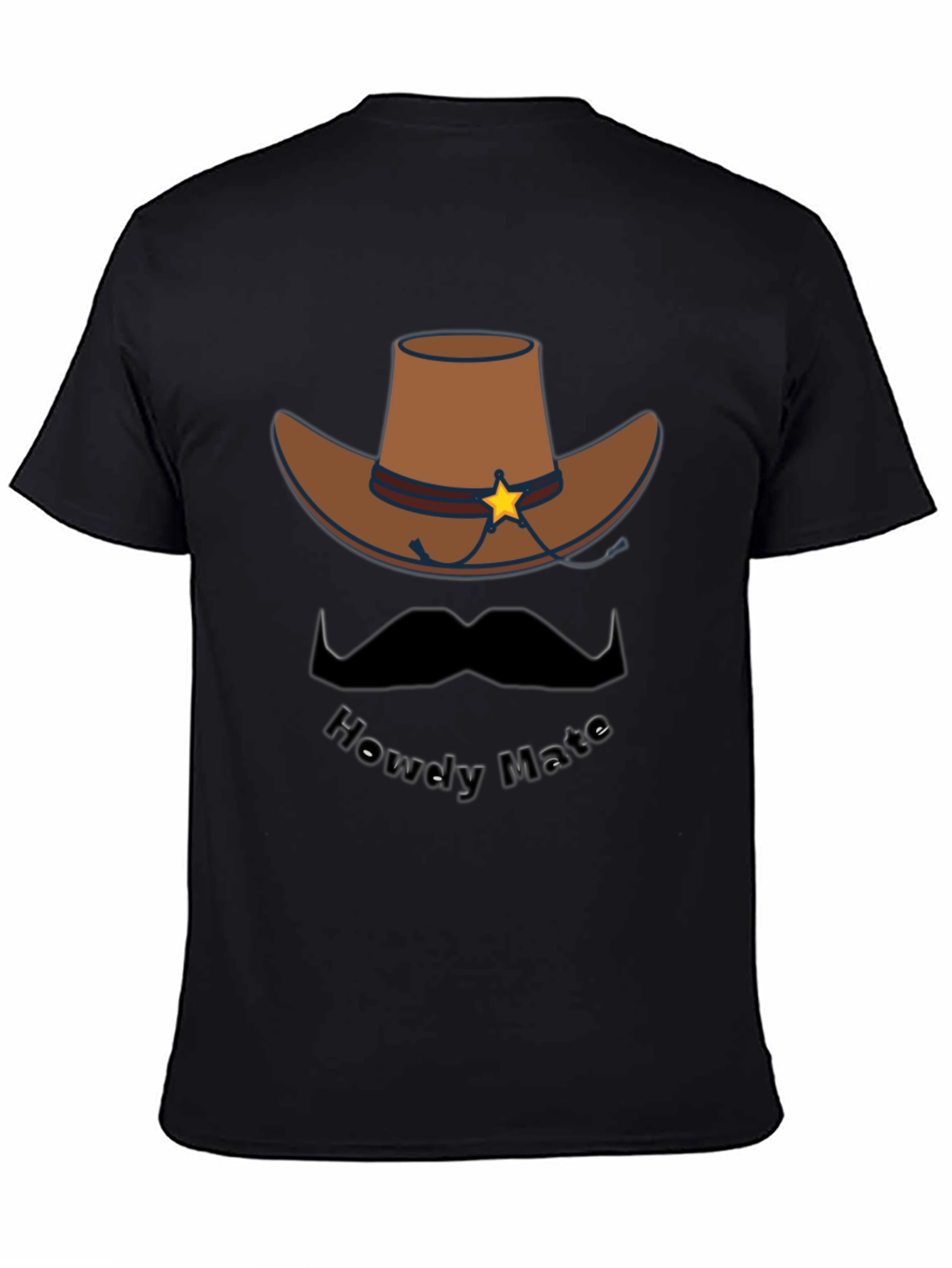 Howdy Mate Cowboy Graphic Tee - Black