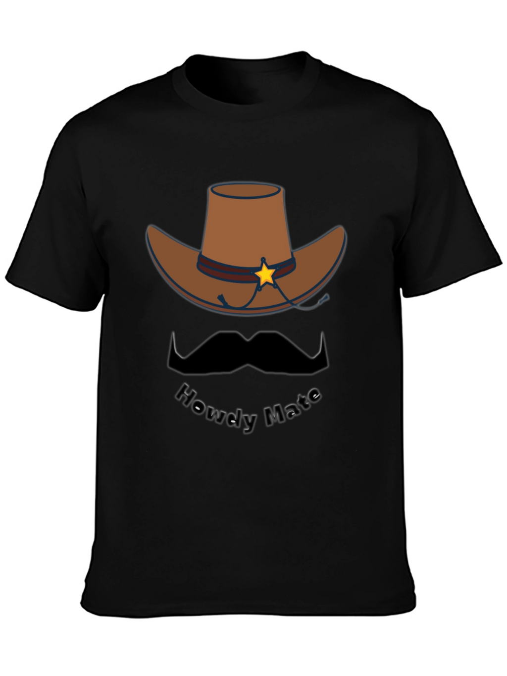 Howdy Mate Cowboy Graphic Tee - Black