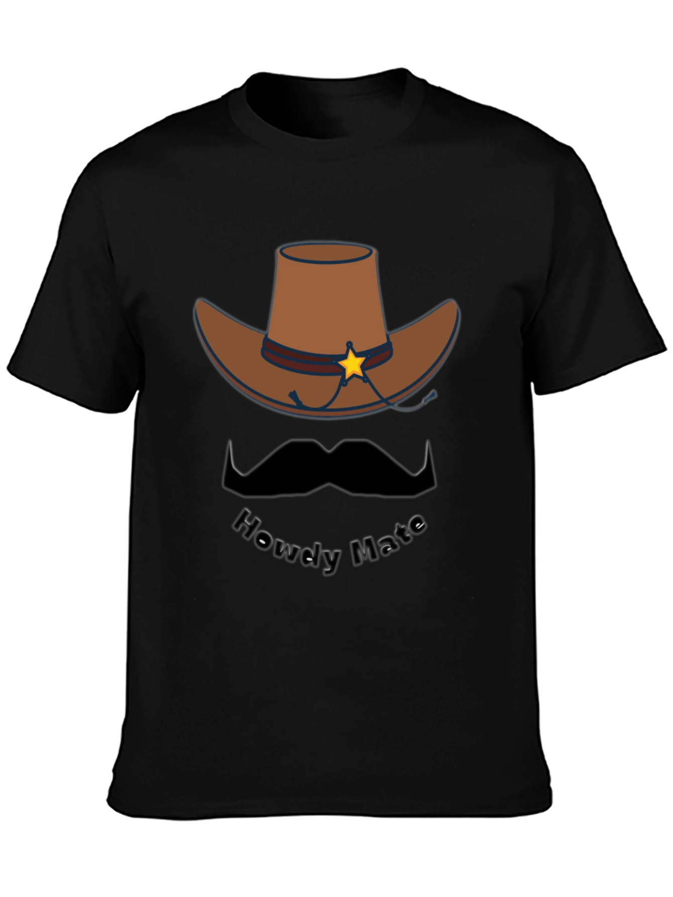 Howdy Mate Cowboy Graphic Tee - Black