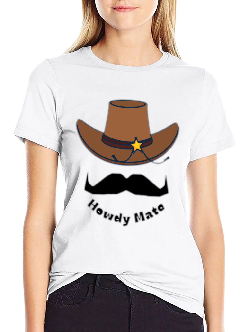 Howdy Mate Cowboy Graphic Tee - Black