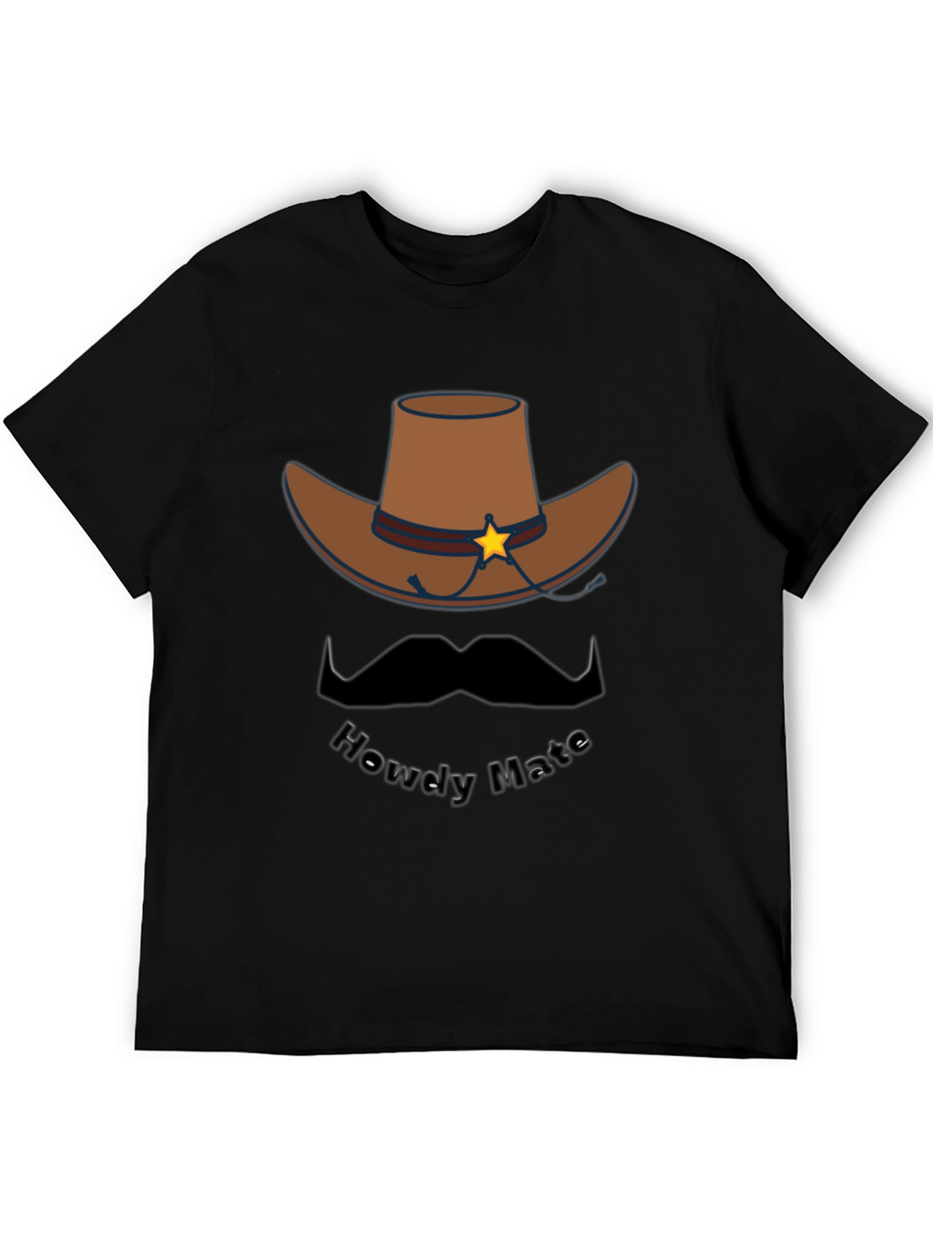 Howdy Mate Cowboy Graphic Tee - Black