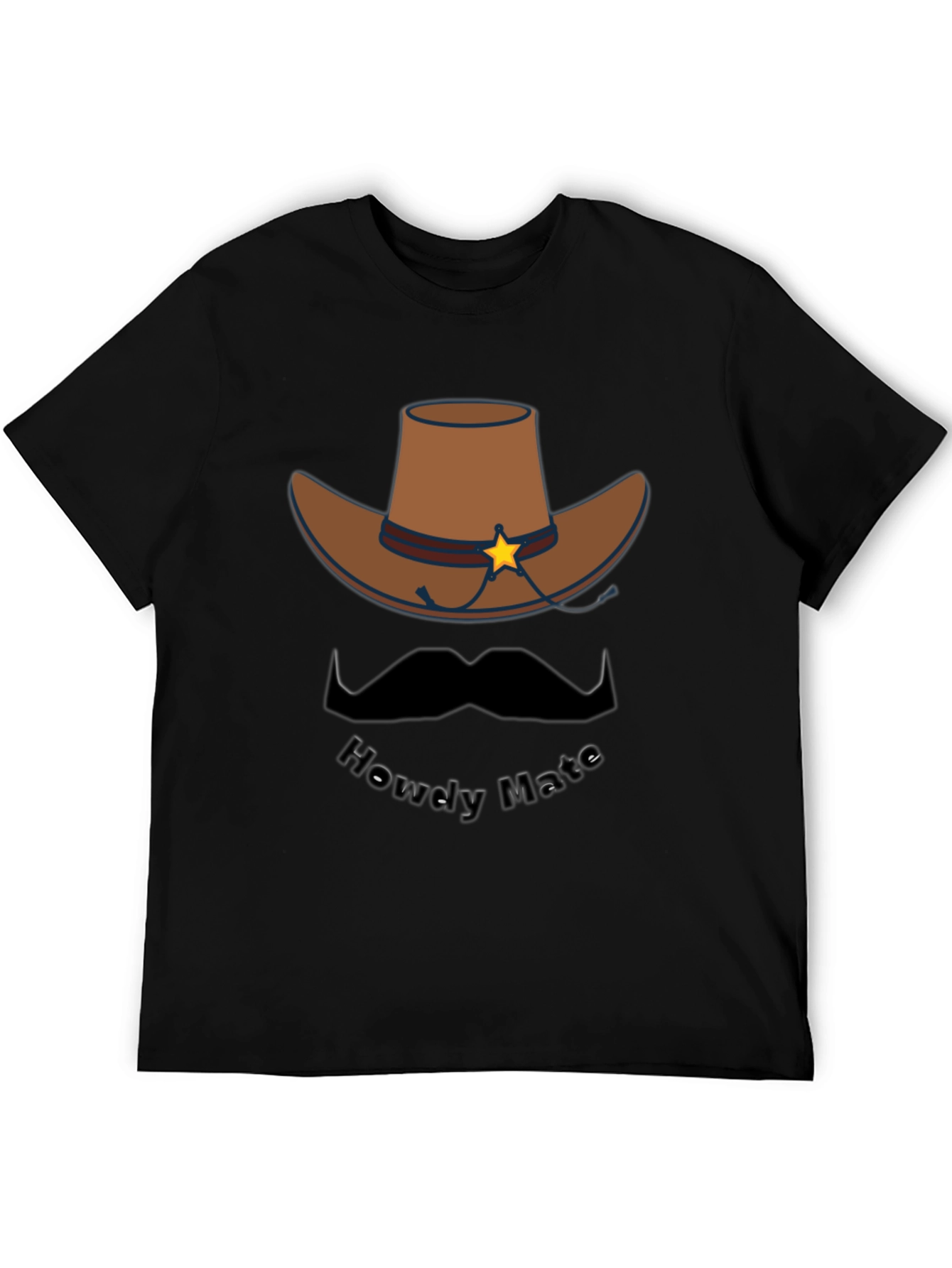 Howdy Mate Cowboy Graphic Tee - Black