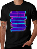 Retro Glitch Tee - Black Graphic Print T-Shirt