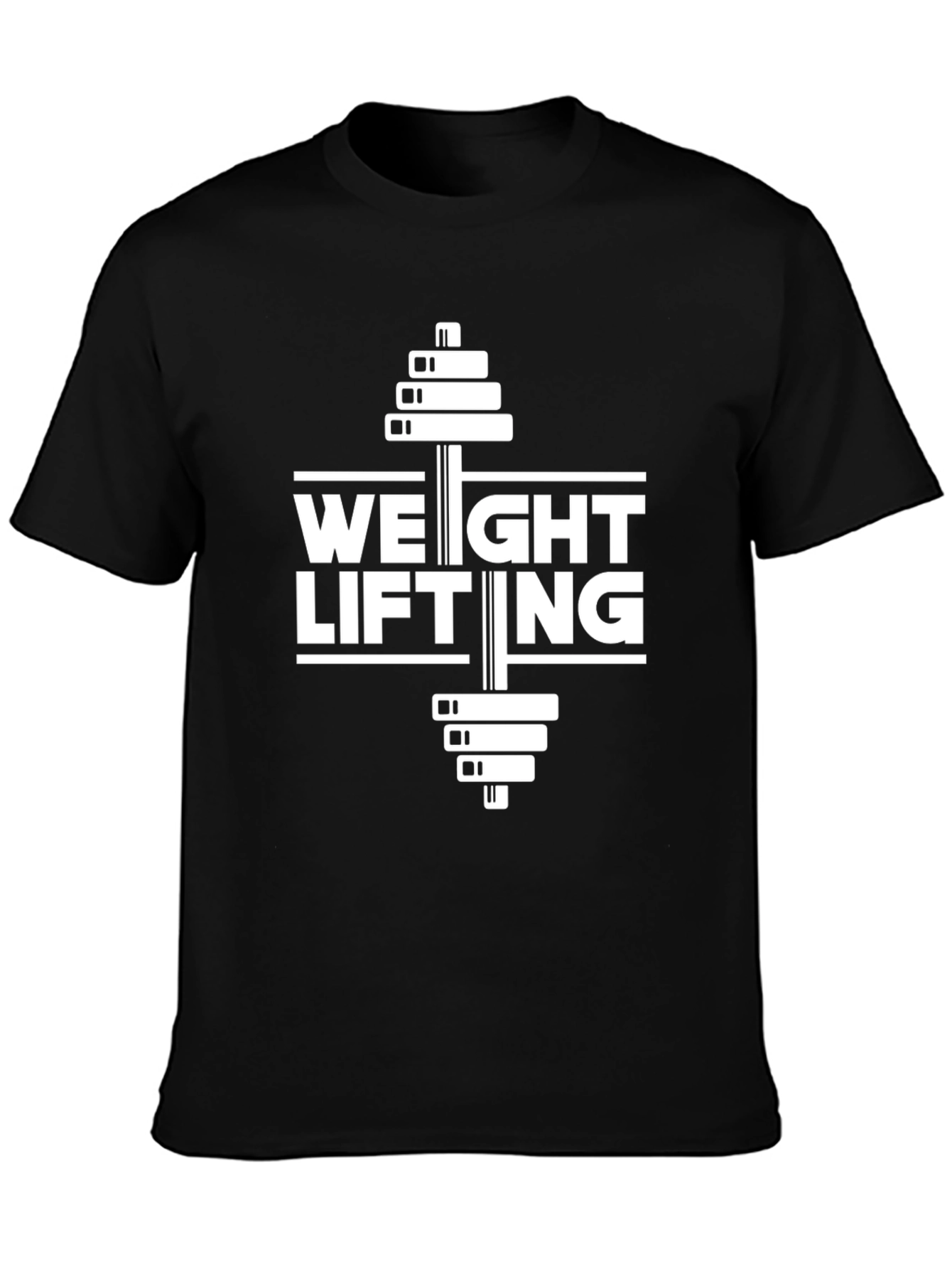 Weight Lifting Graphic Tee - Black Cotton