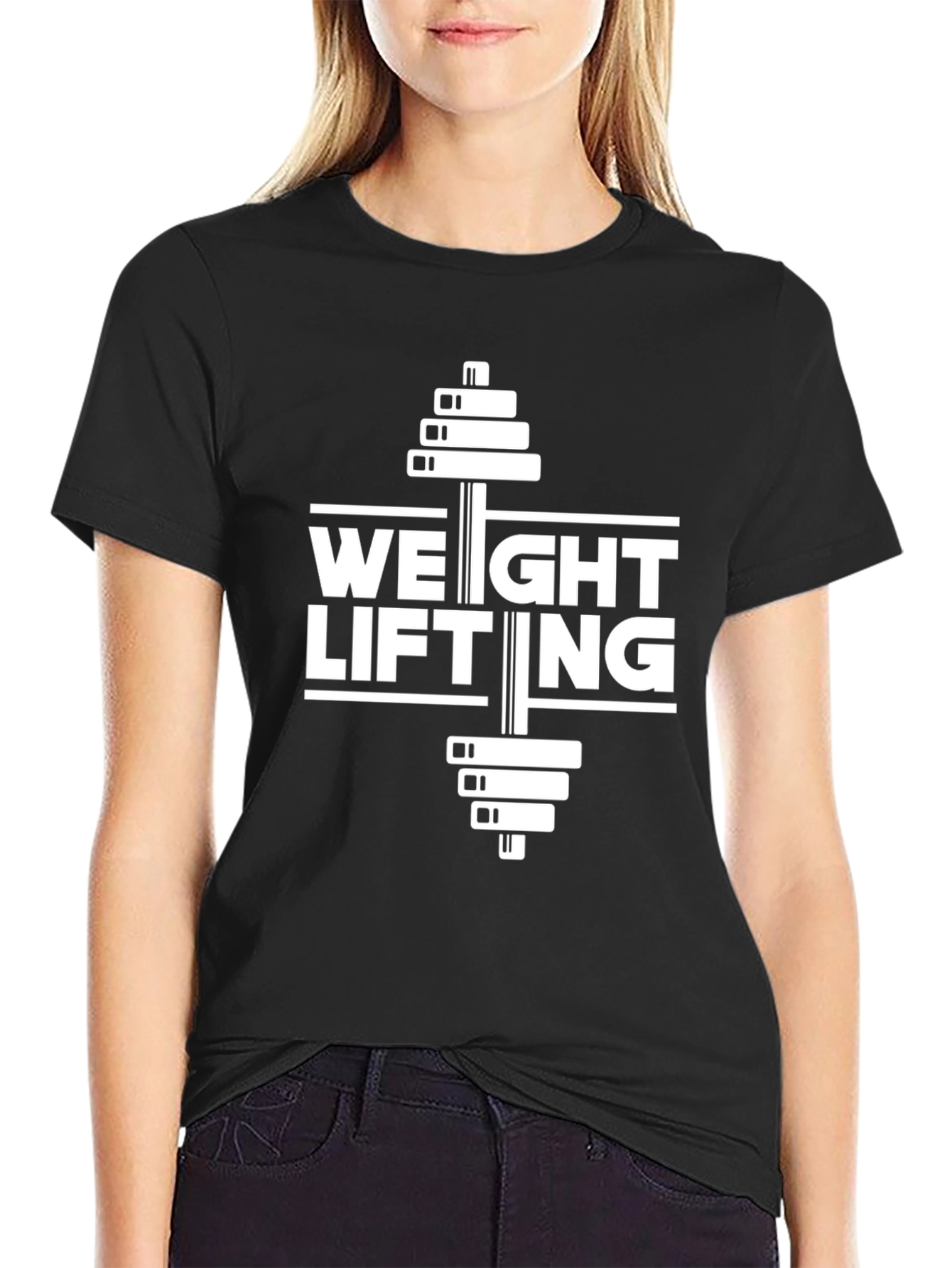 Weight Lifting Graphic Tee - Black Cotton