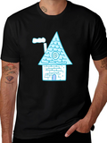 Whimsical House Graphic Tee - Black