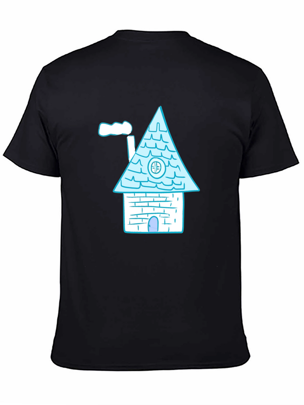 Whimsical House Graphic Tee - Black