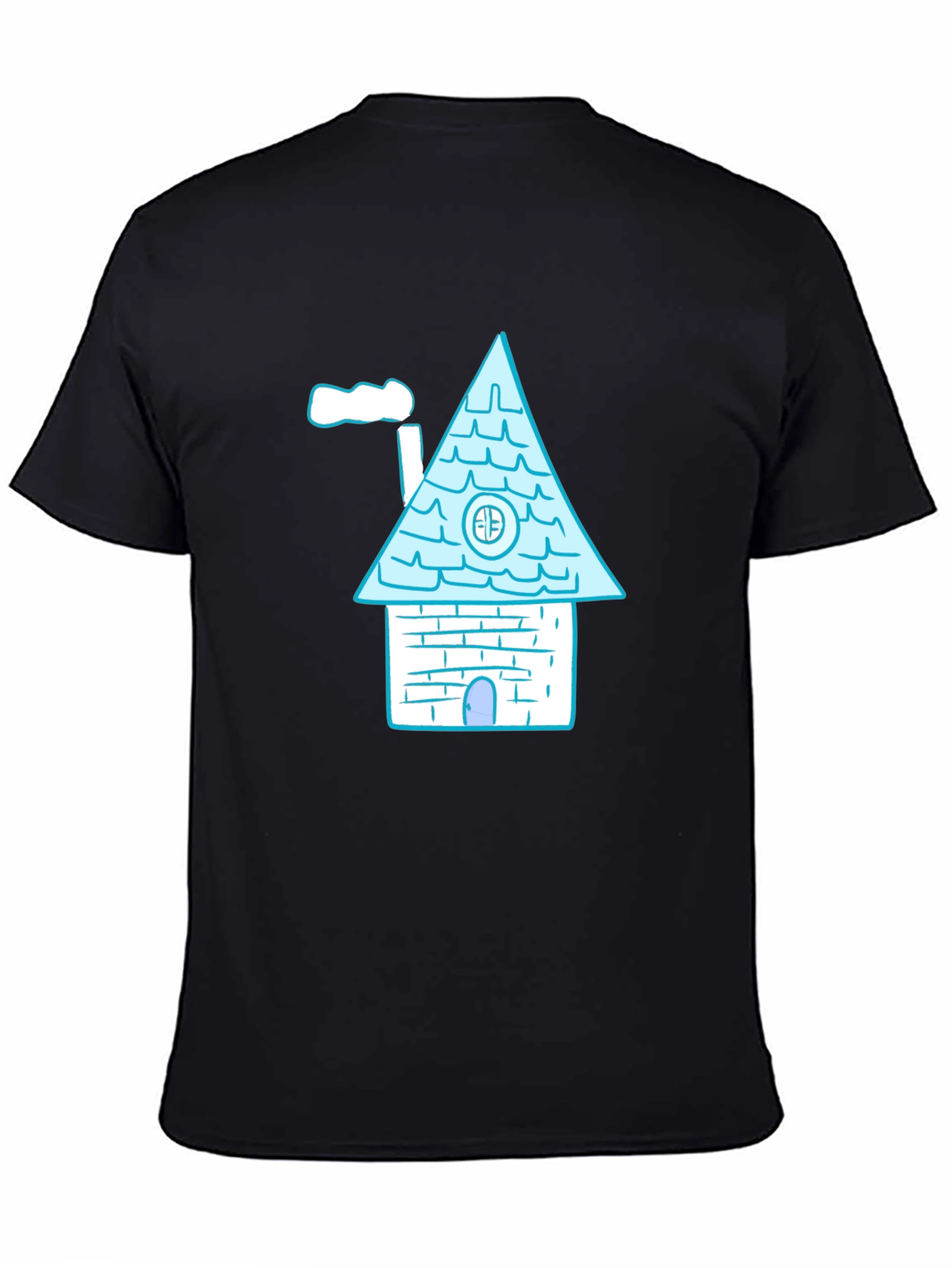 Whimsical House Graphic Tee - Black