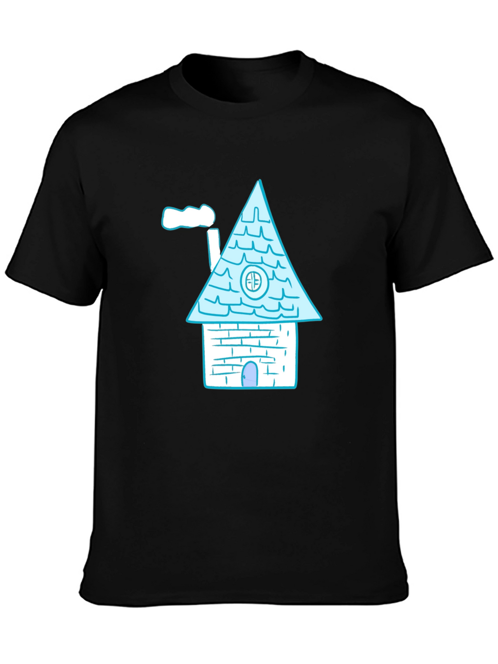 Whimsical House Graphic Tee - Black
