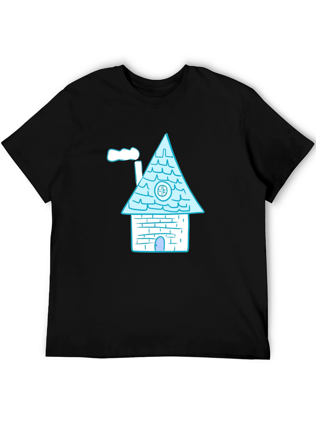 Whimsical House Graphic Tee - Black