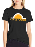 Lifes Good Graphic Tee - Black Cotton T-Shirt
