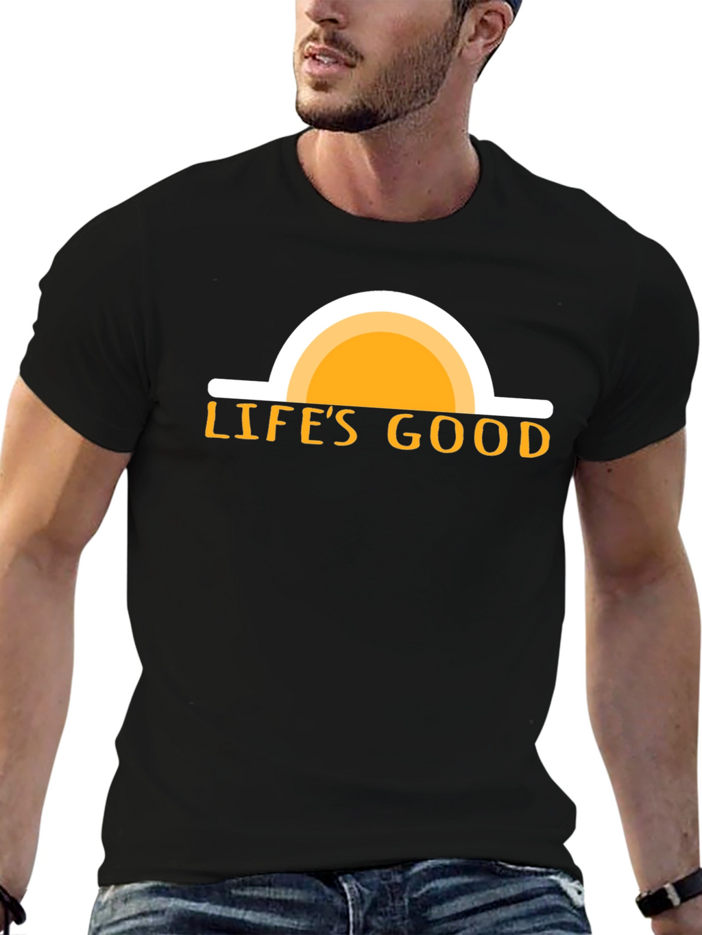 Lifes Good Graphic Tee - Black Cotton T-Shirt