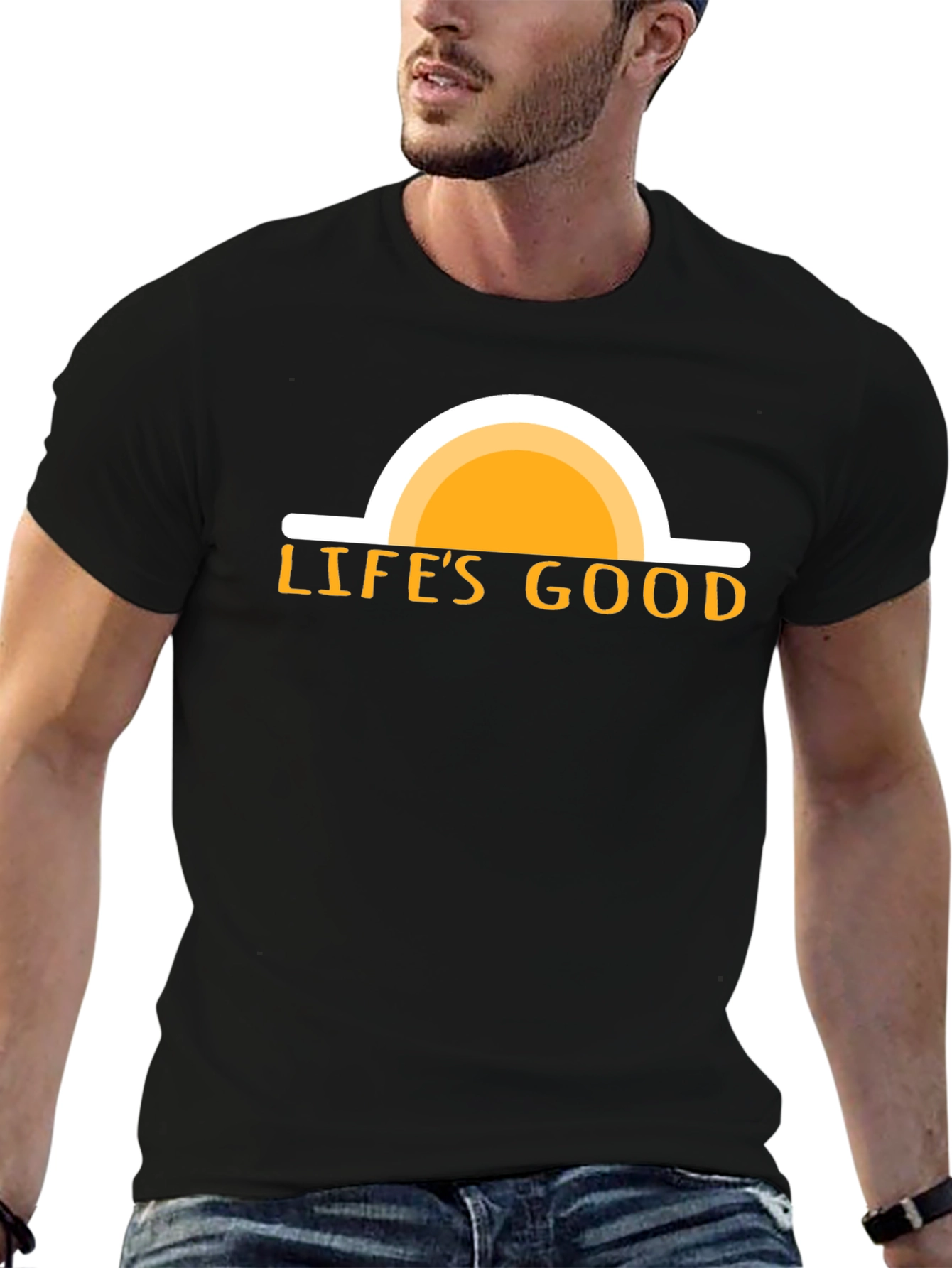 Lifes Good Graphic Tee - Black Cotton T-Shirt