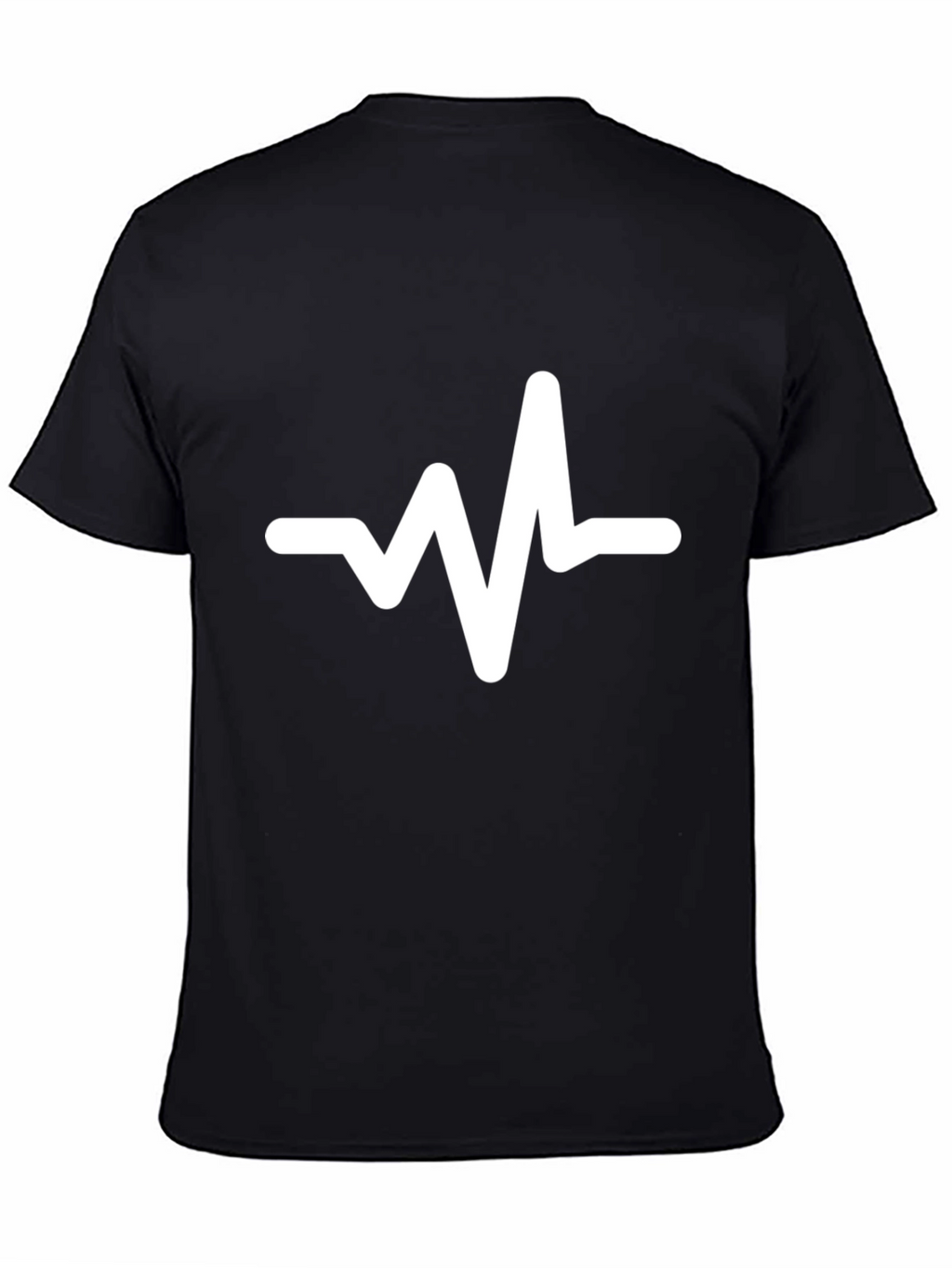Heartbeat Graphic Tee - Trendy Black Cotton T-Shirt