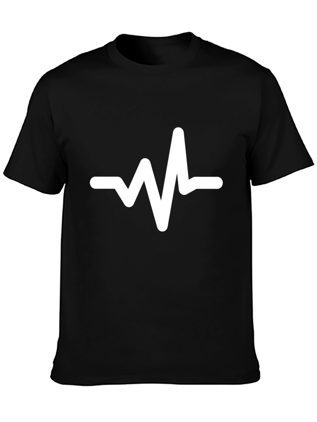 Heartbeat Graphic Tee - Trendy Black Cotton T-Shirt