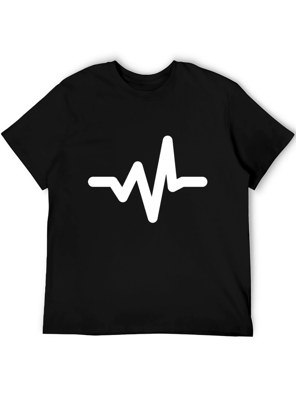 Heartbeat Graphic Tee - Trendy Black Cotton T-Shirt