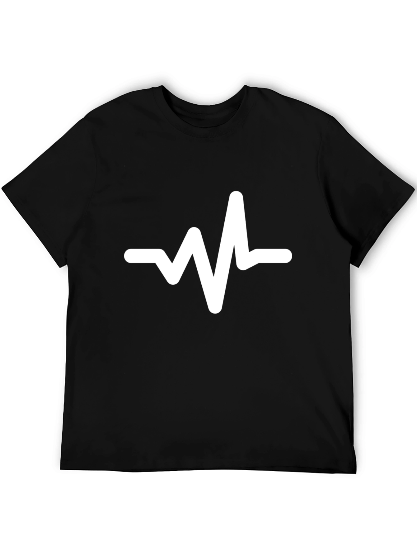 Heartbeat Graphic Tee - Trendy Black Cotton T-Shirt