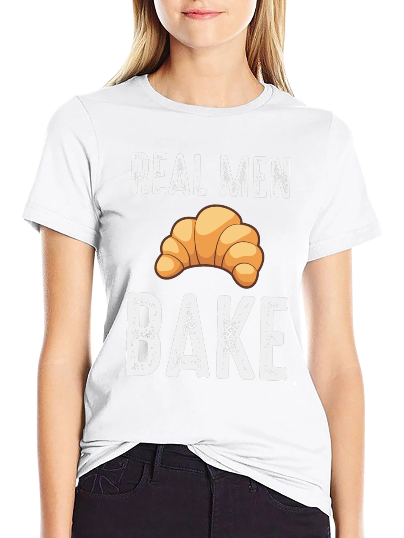 Real Men Bake T-Shirt: Novelty Croissant Tee