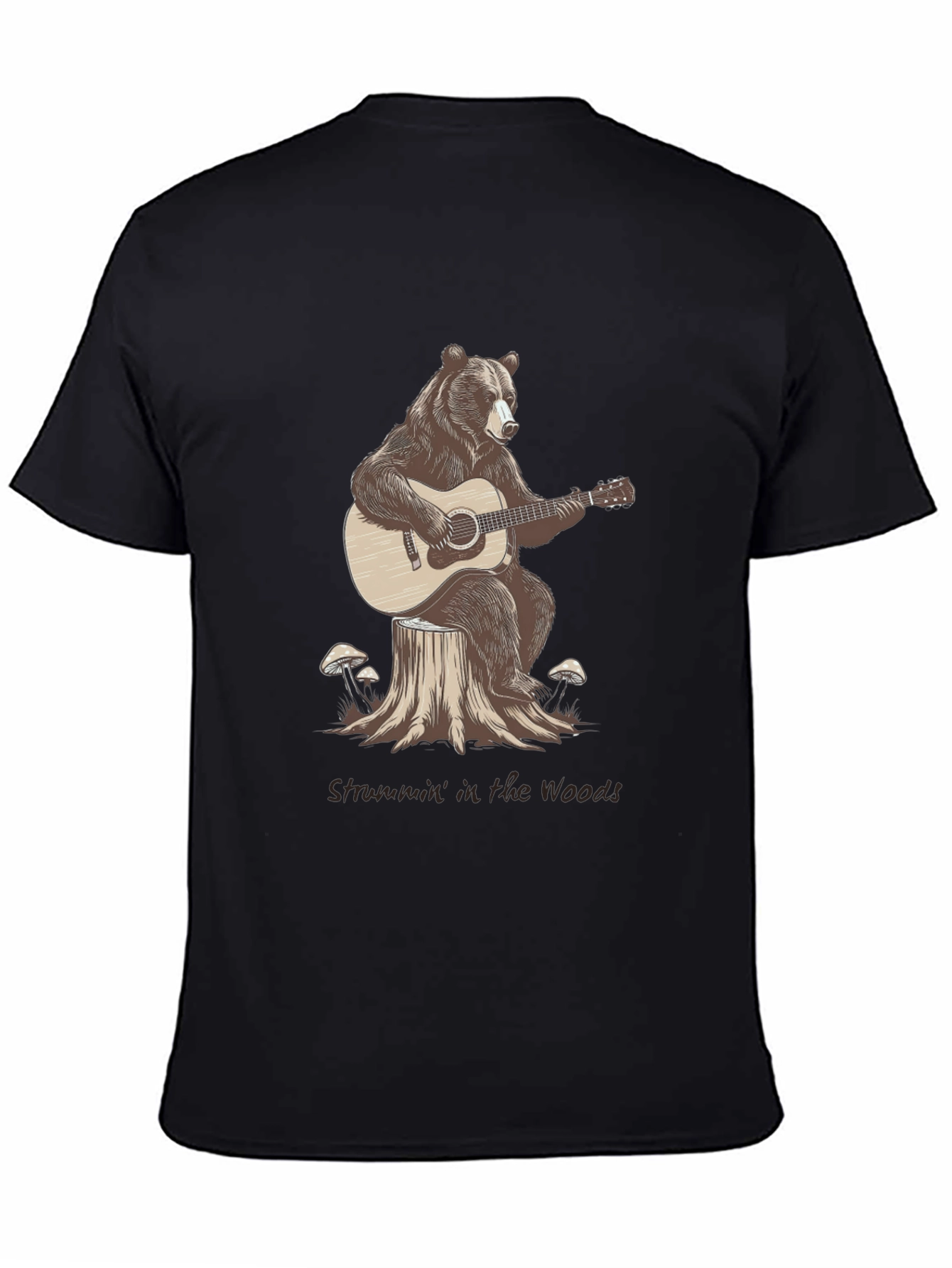 Bear Playing Guitar Graphic T-Shirt