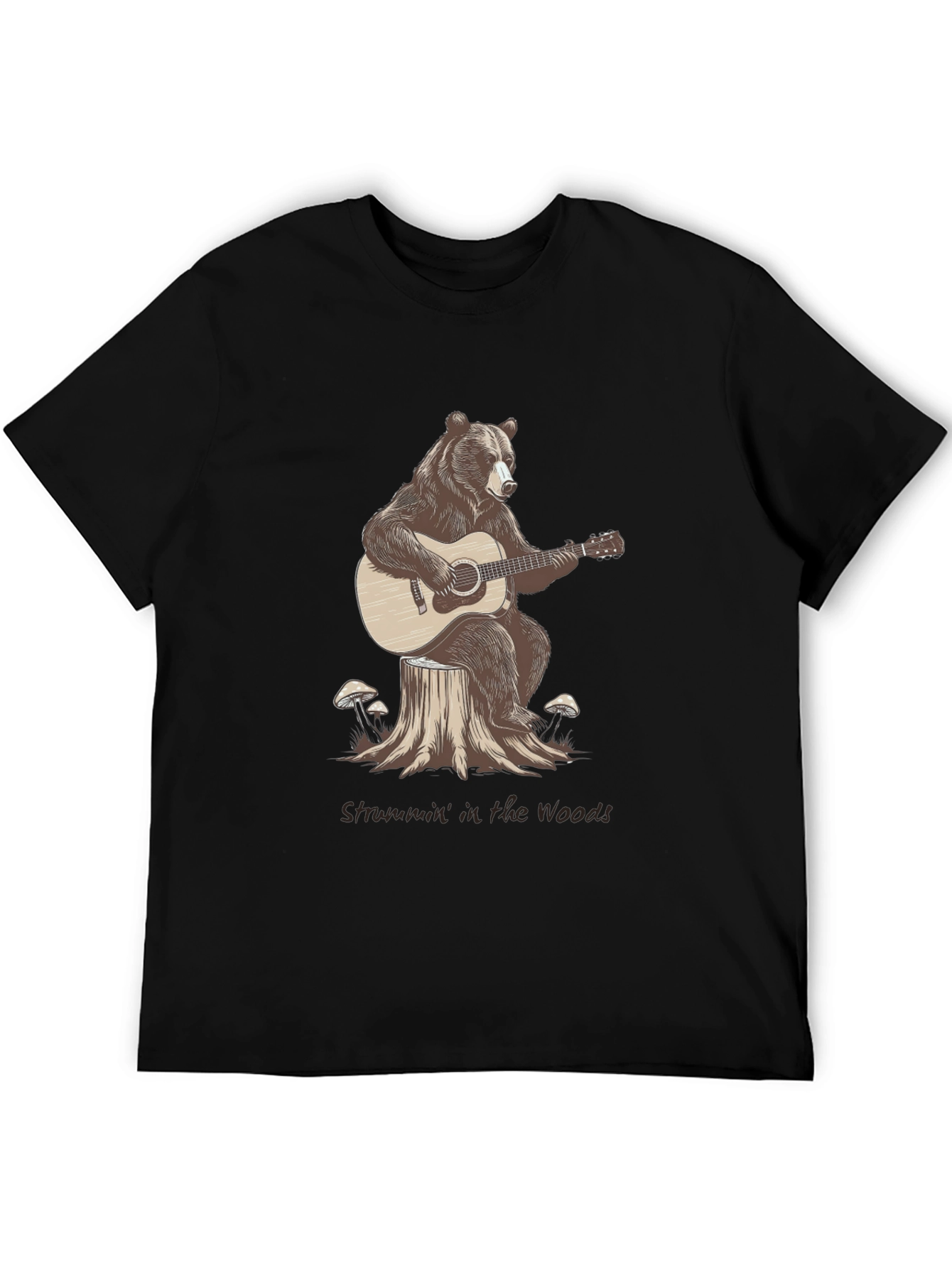 Bear Playing Guitar Graphic T-Shirt