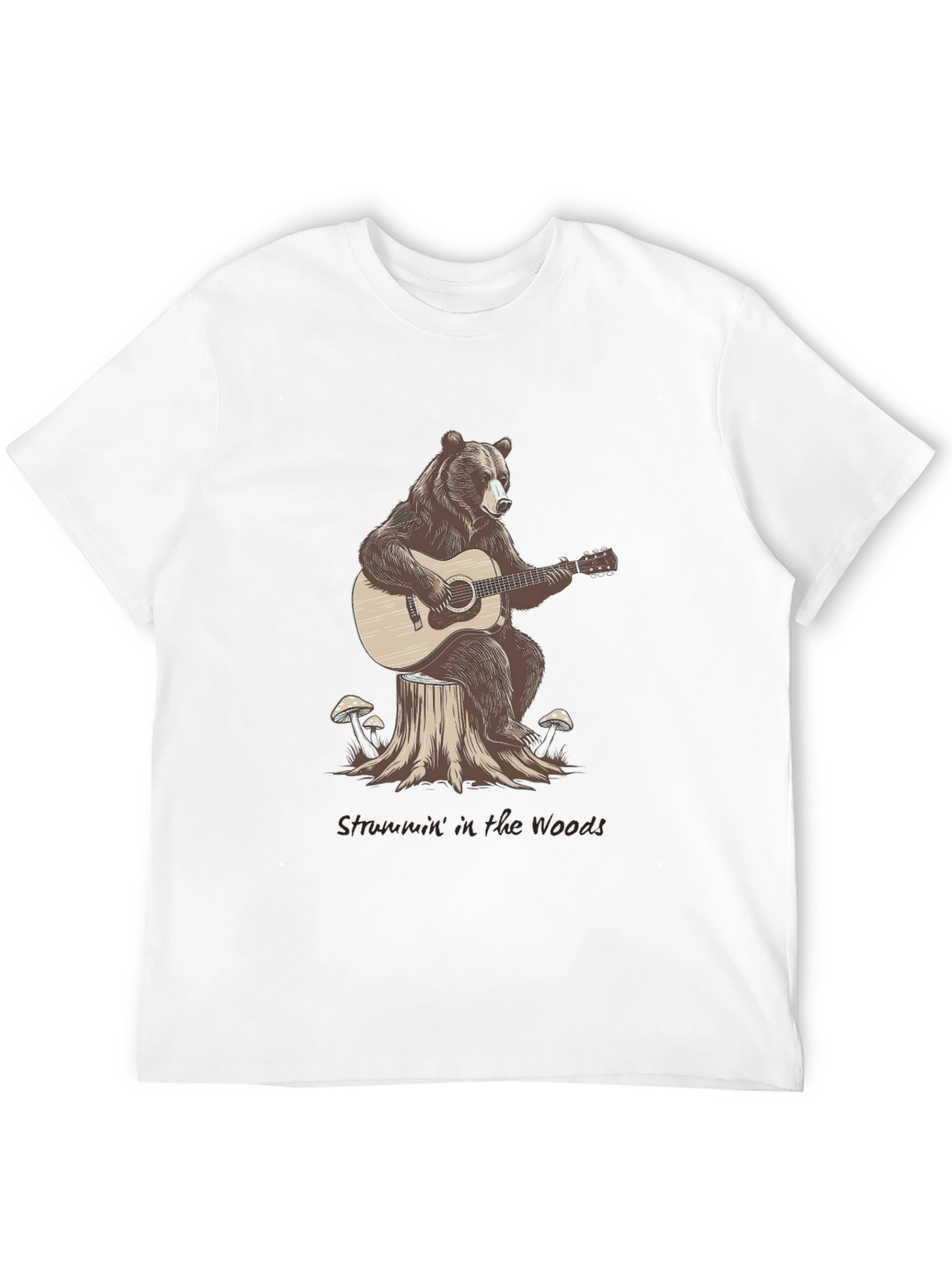 Bear Playing Guitar Graphic T-Shirt