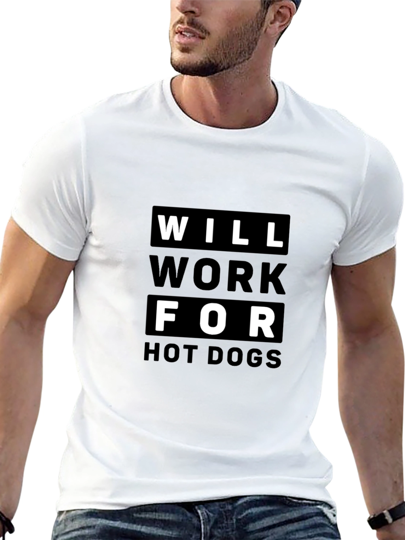 Will Work For Hot Dogs Graphic T-Shirt