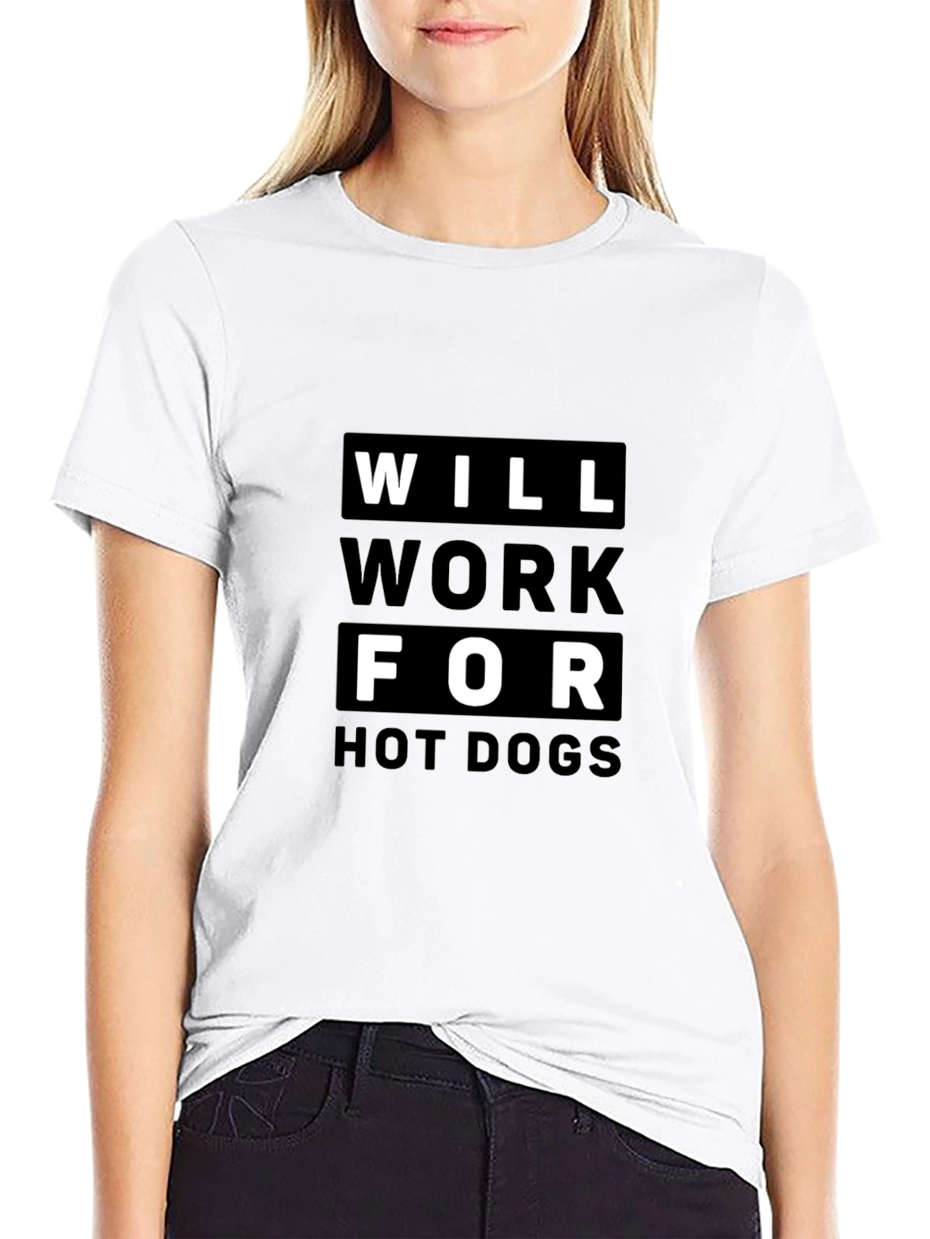 Will Work For Hot Dogs Graphic T-Shirt