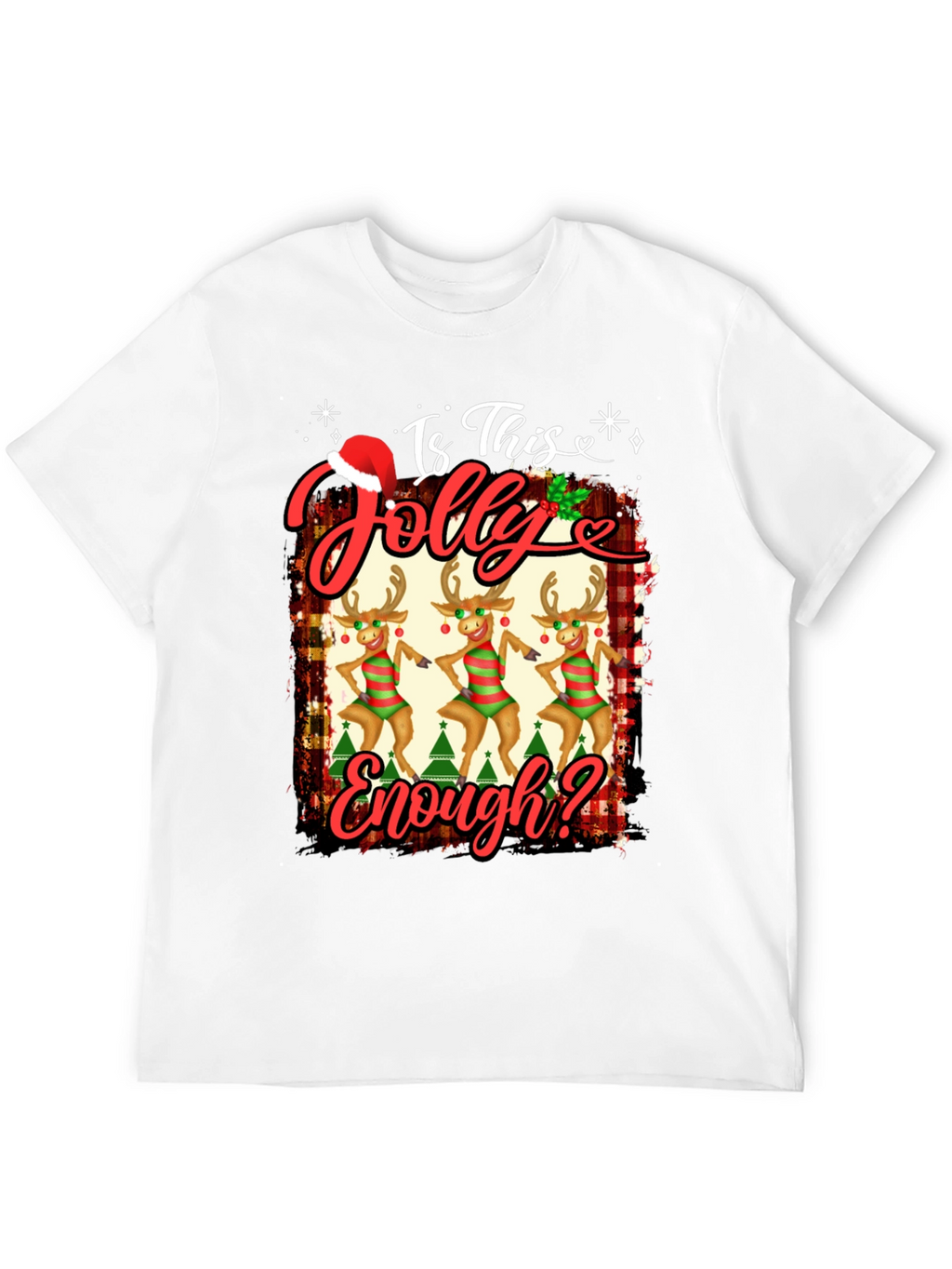Is This Jolly Enough? Christmas Reindeer Graphic Tee