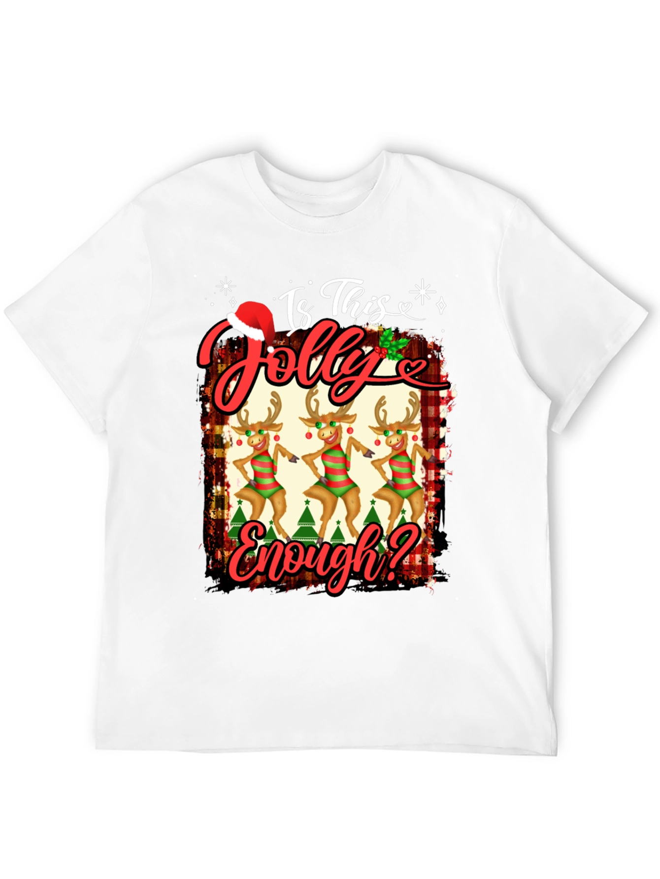 Is This Jolly Enough? Christmas Reindeer Graphic Tee