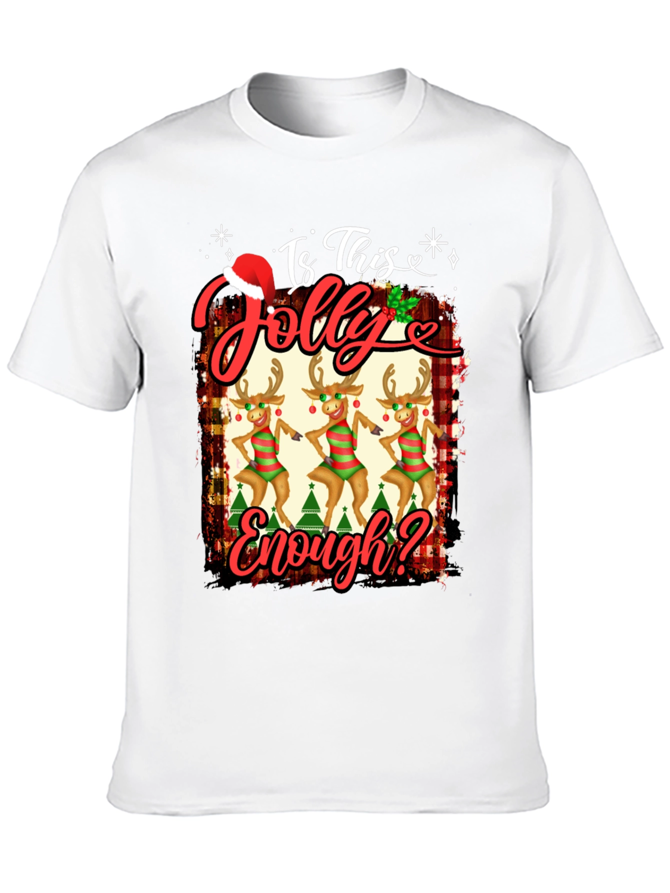 Is This Jolly Enough? Christmas Reindeer Graphic Tee