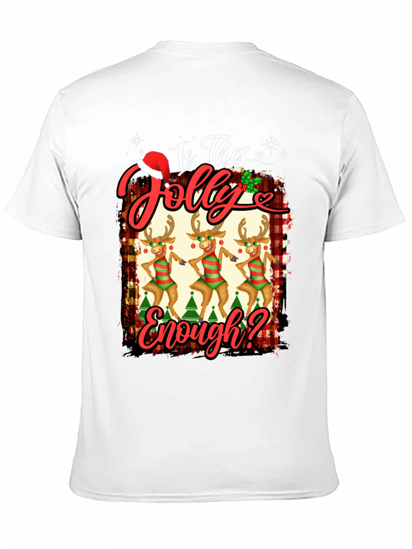 Is This Jolly Enough? Christmas Reindeer Graphic Tee