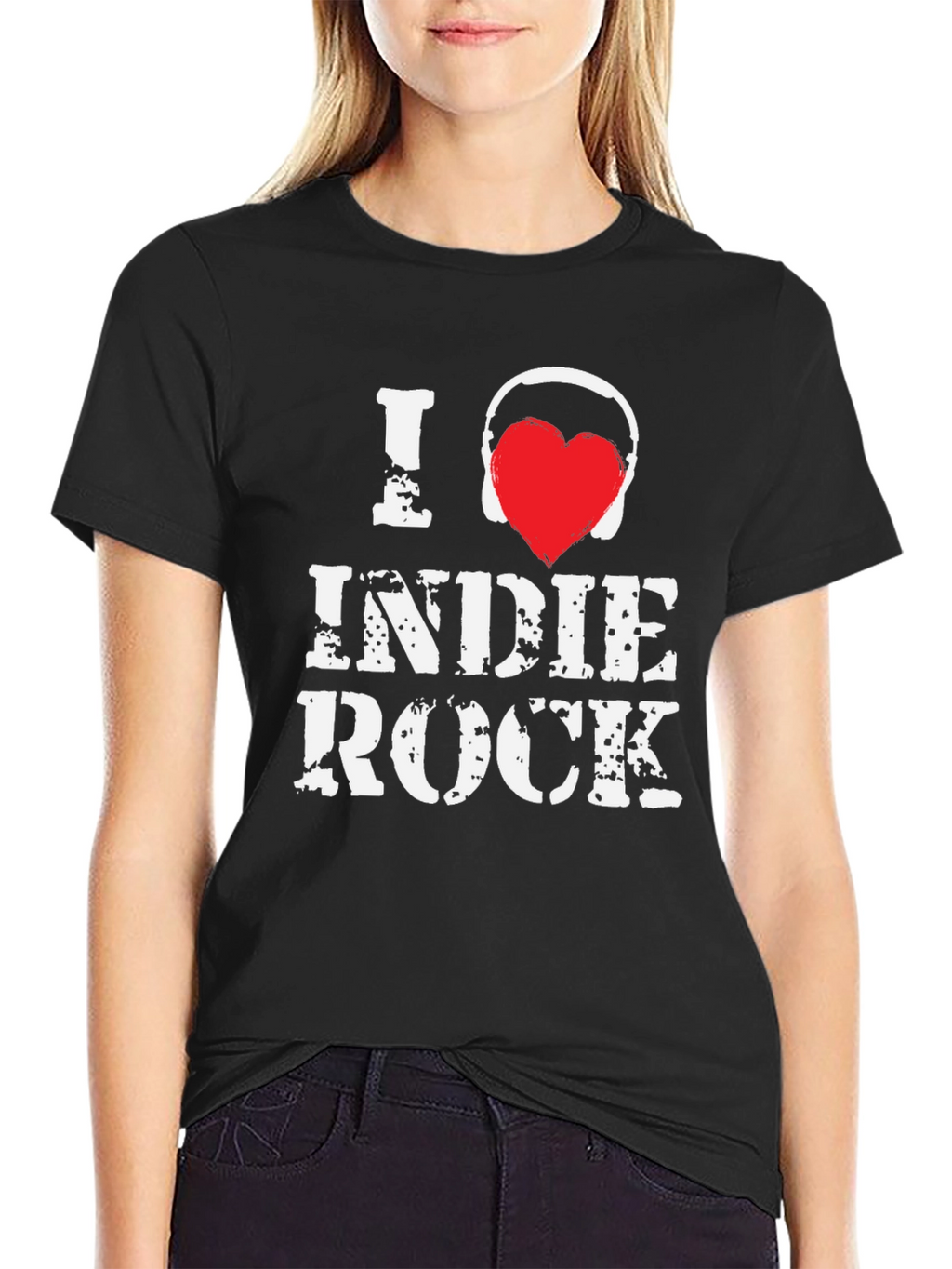 I Love Indie Rock Black Graphic Tee