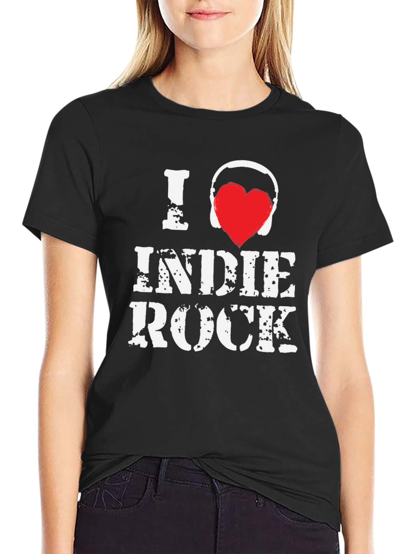 I Love Indie Rock Black Graphic Tee