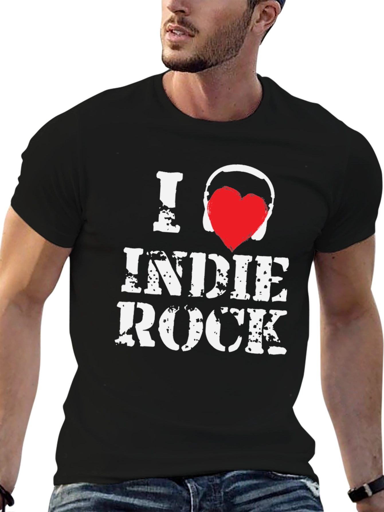 I Love Indie Rock Black Graphic Tee