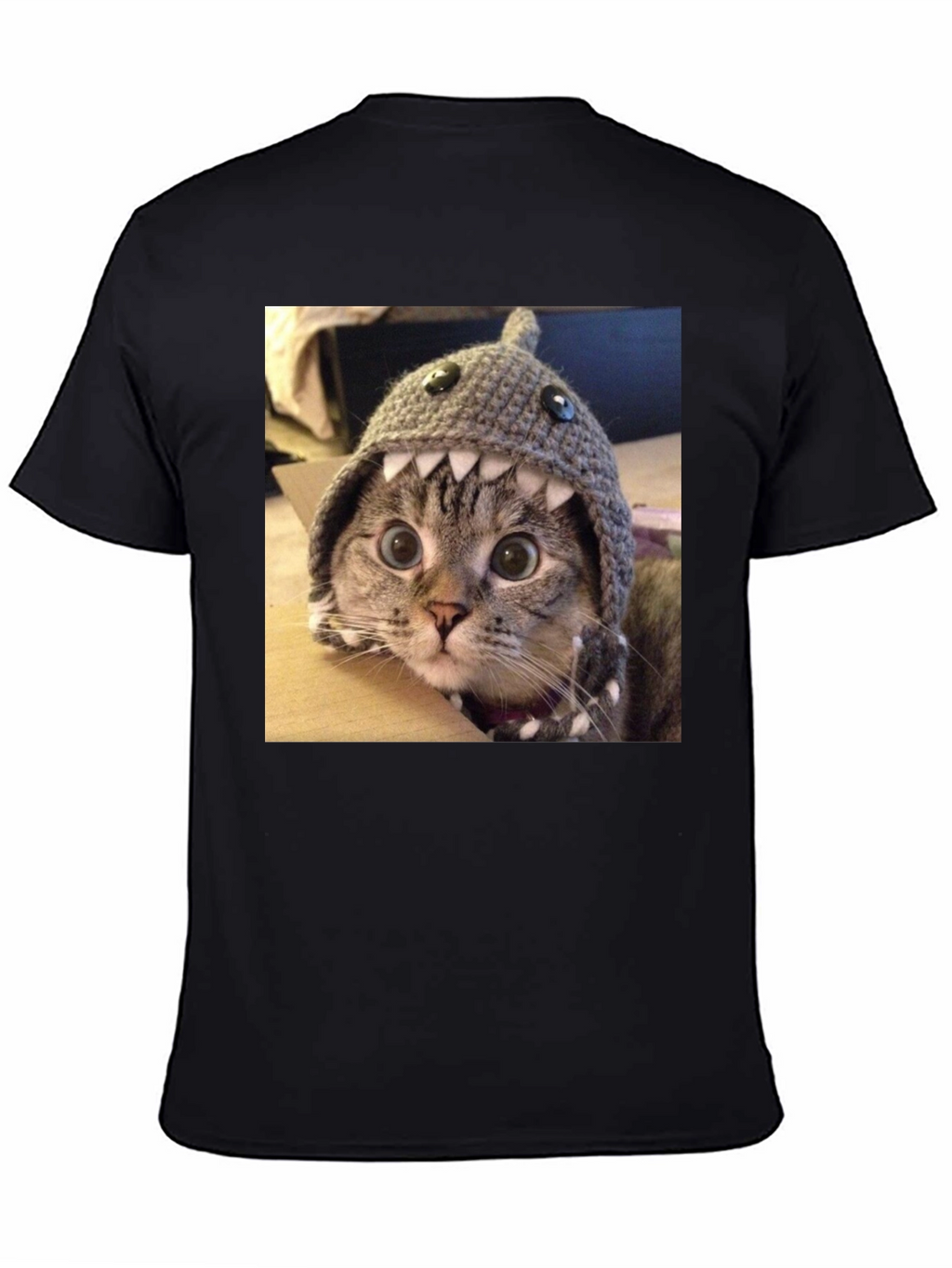 Funny Cat in Shark Hat T-Shirt