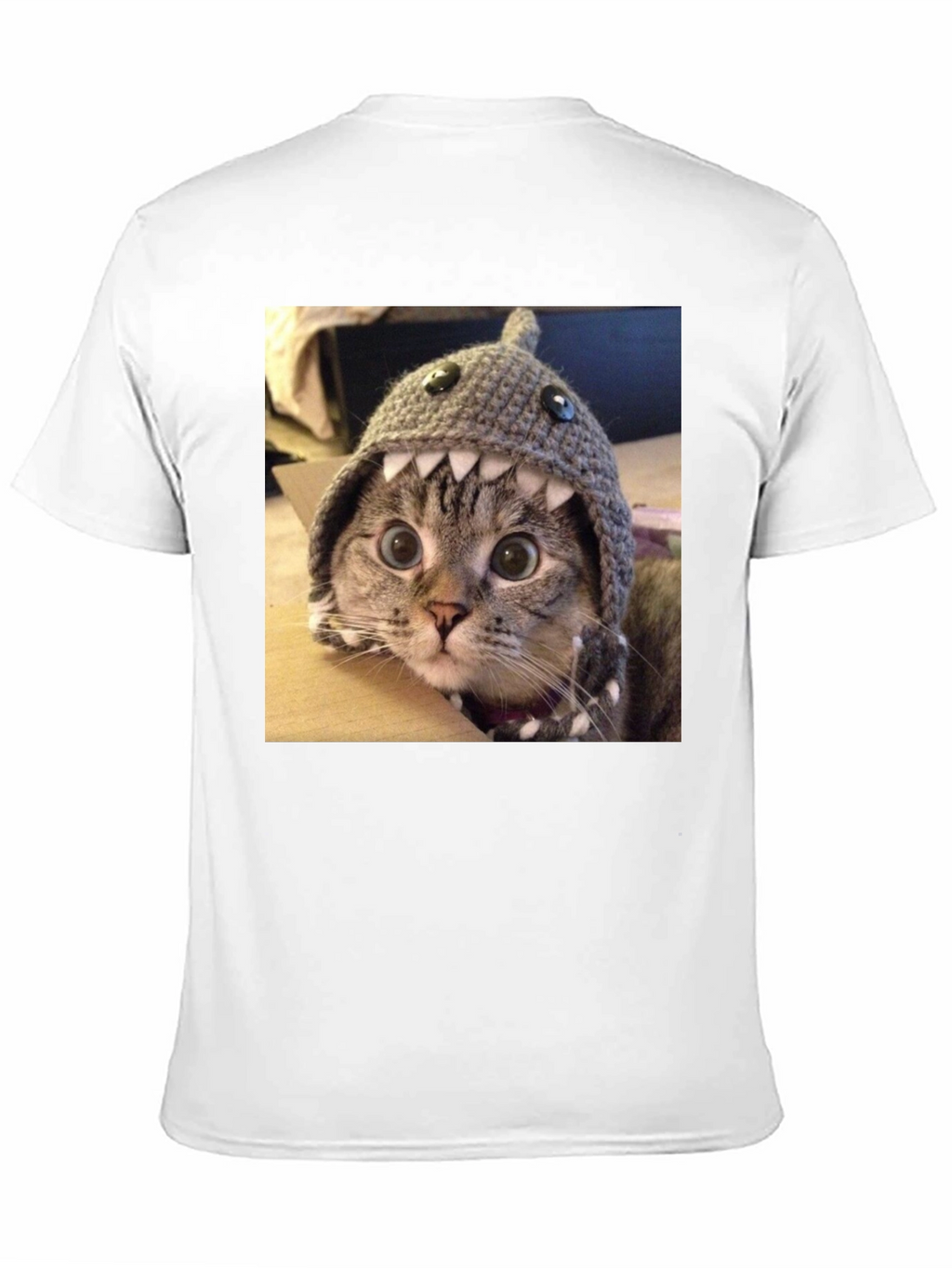 Funny Cat in Shark Hat T-Shirt