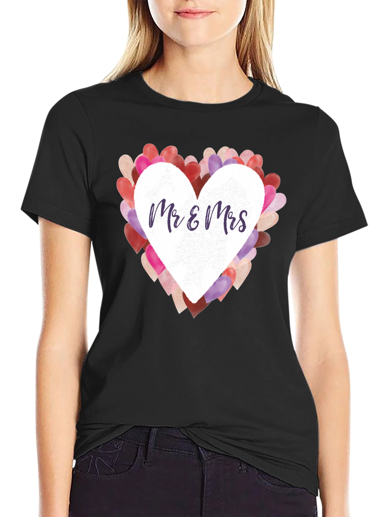 Mr. & Mrs. Heart Graphic Tee - Wedding Anniversary Gift