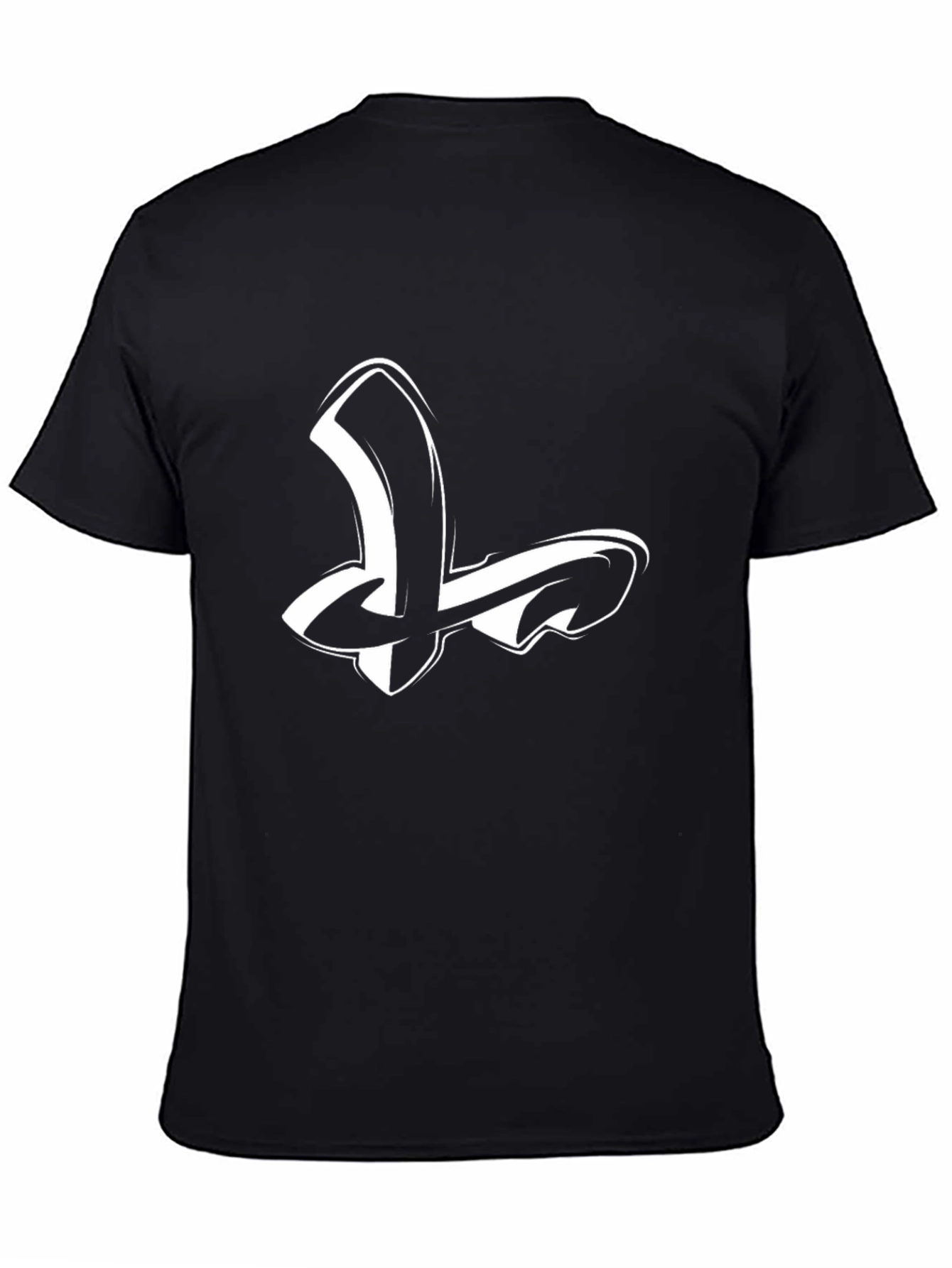 Stylish Black T-Shirt with White Graphic Design