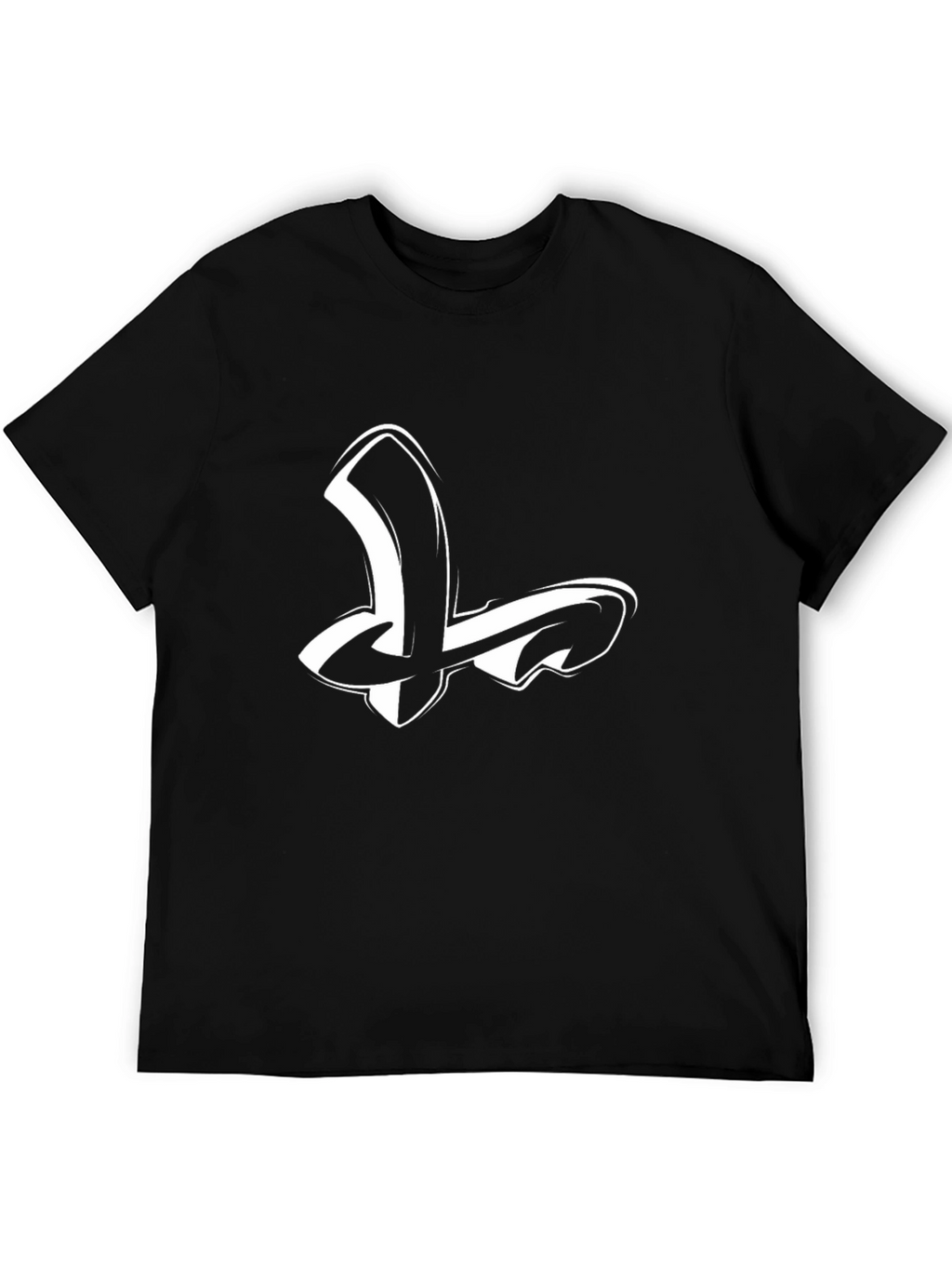 Stylish Black T-Shirt with White Graphic Design