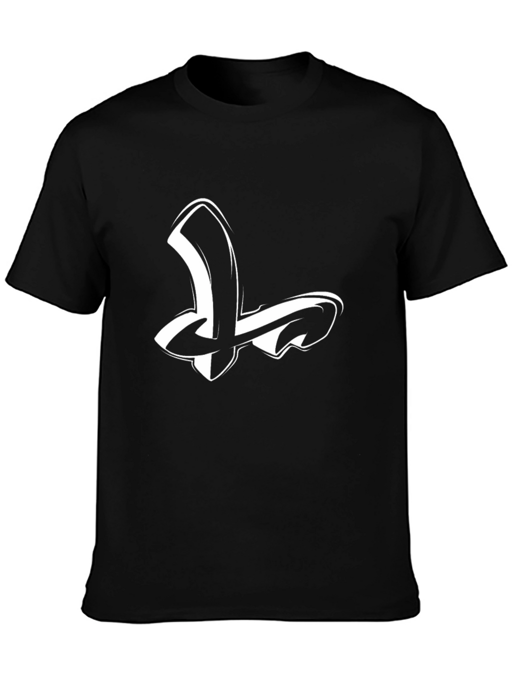 Stylish Black T-Shirt with White Graphic Design
