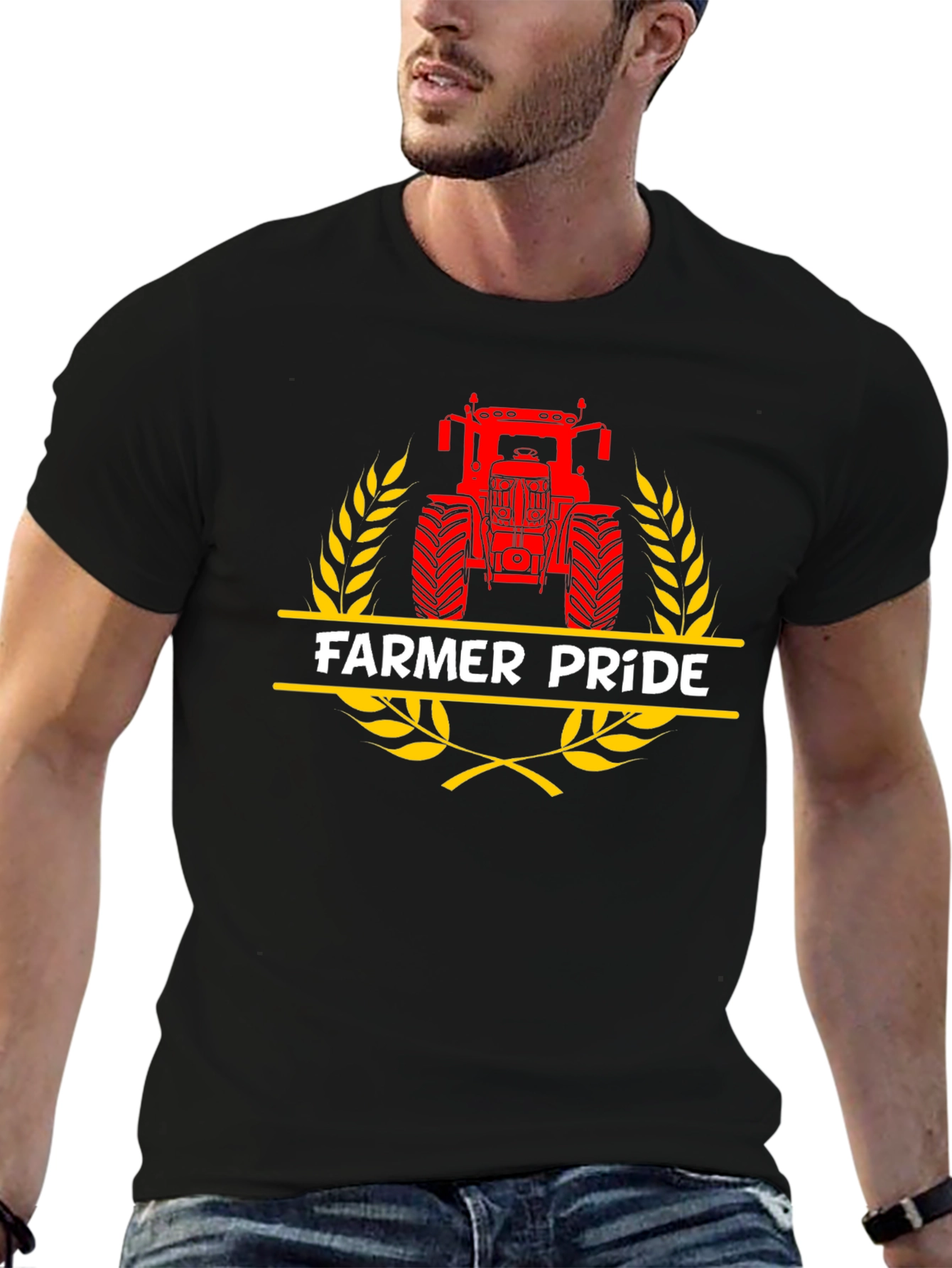 Farmer Pride Tractor Graphic Tee - Black