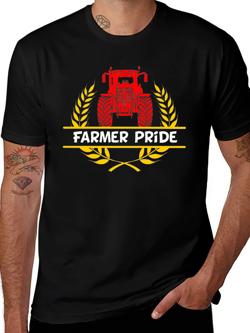Farmer Pride Tractor Graphic Tee - Black
