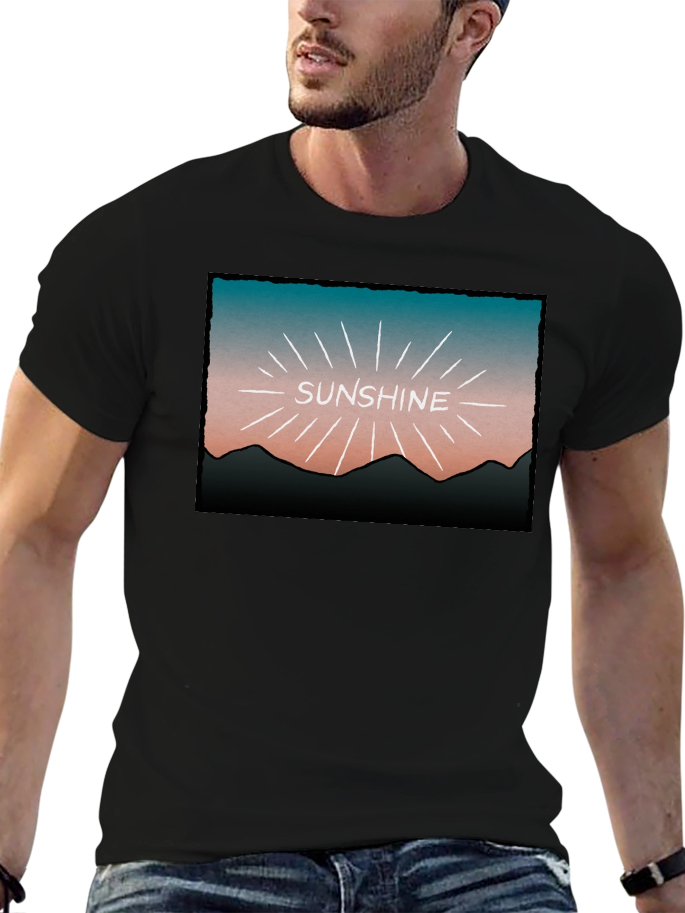 Sunshine Graphic Tee - Retro Mountain Design