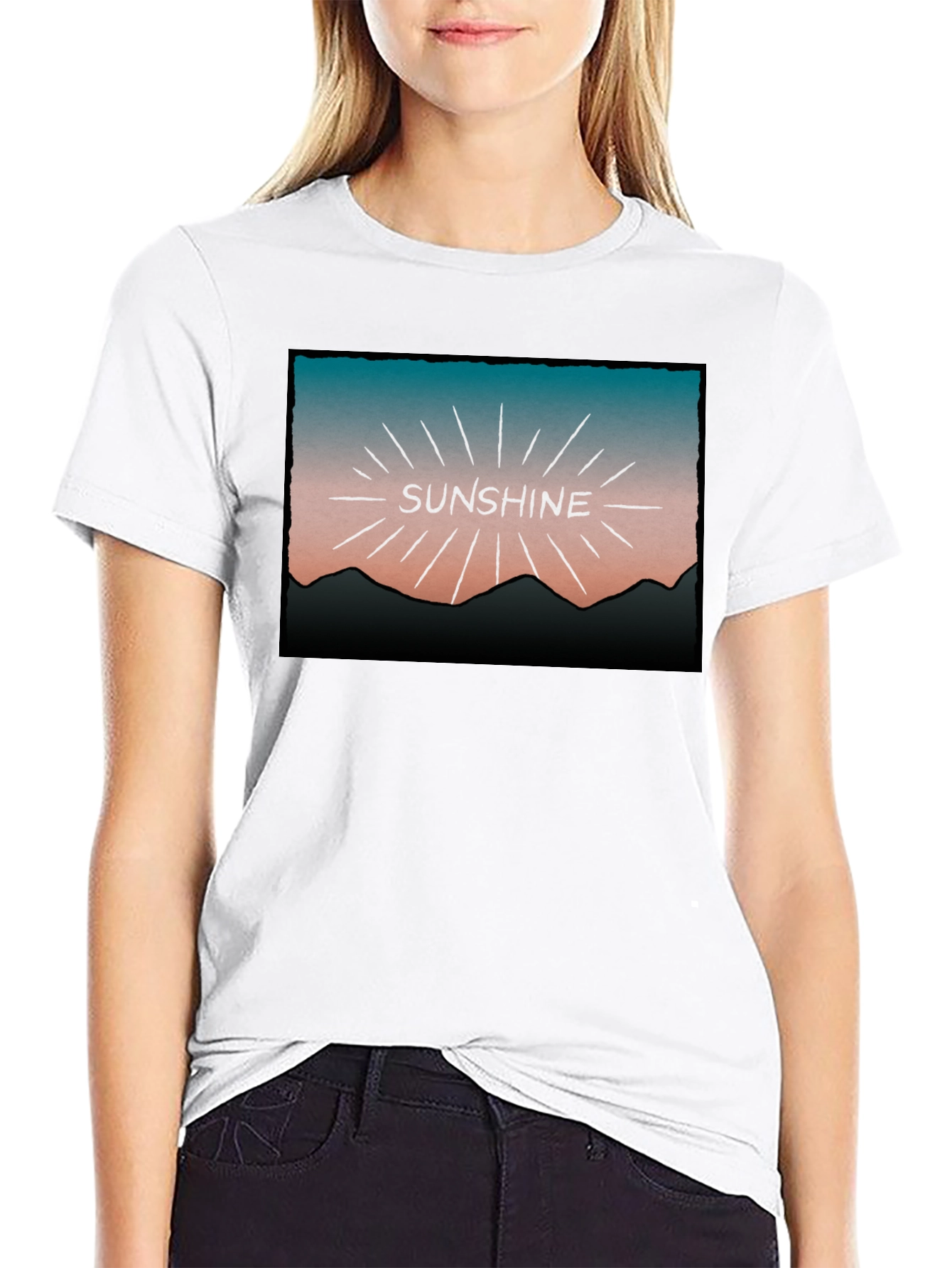 Sunshine Graphic Tee - Retro Mountain Design